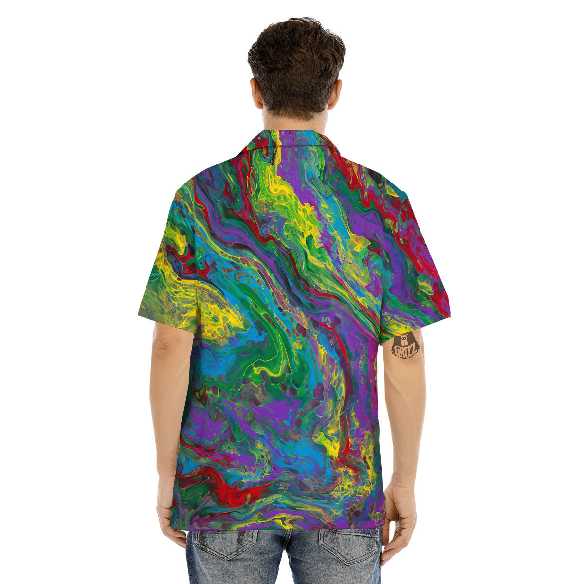 Psychedelic Abstract Print Men's Hawaiian Shirt-grizzshop