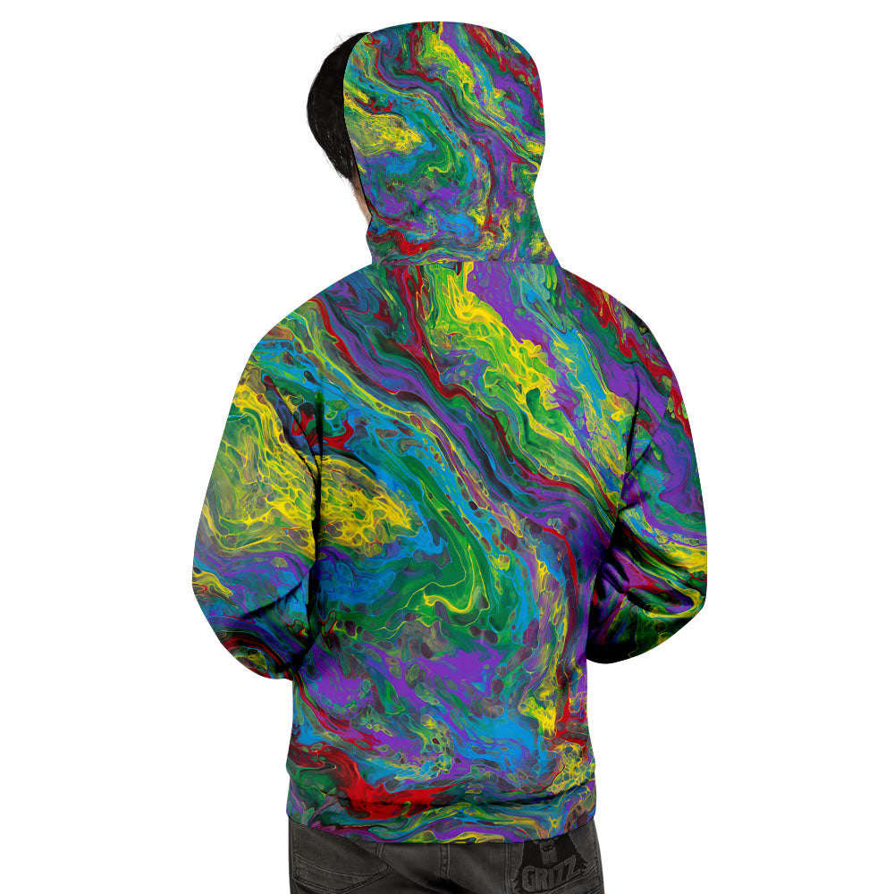 Psychedelic Abstract Print Men's Hoodie-grizzshop