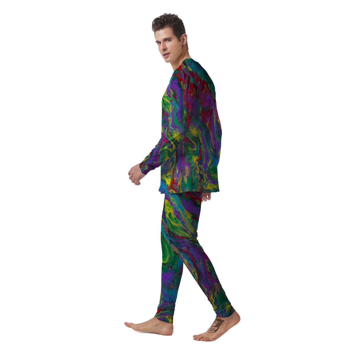 Psychedelic Abstract Print Men's Pajamas-grizzshop