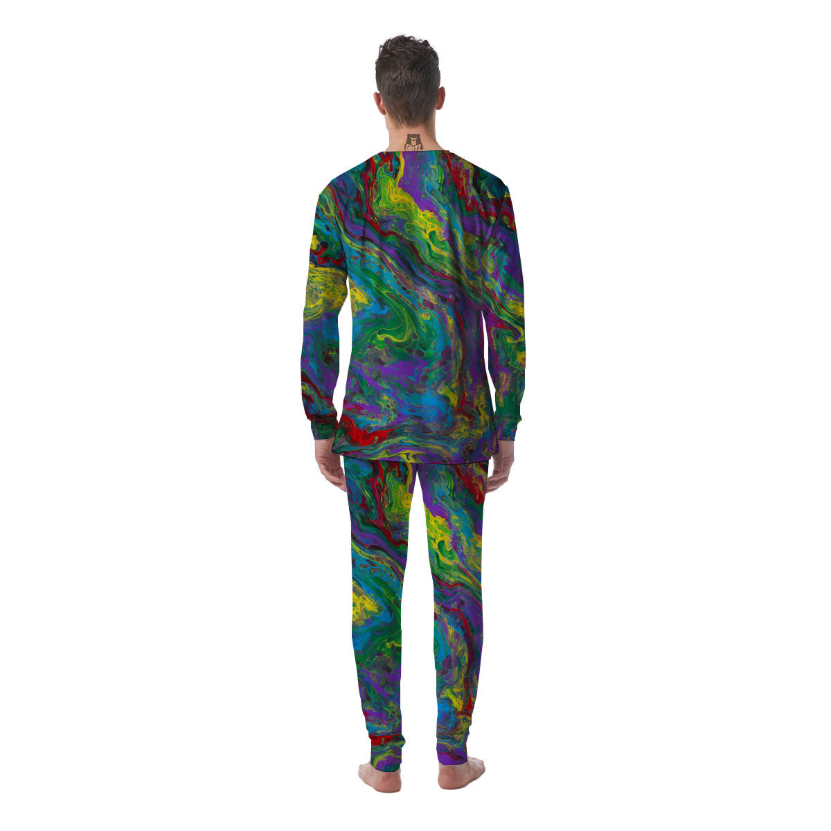 Psychedelic Abstract Print Men's Pajamas-grizzshop