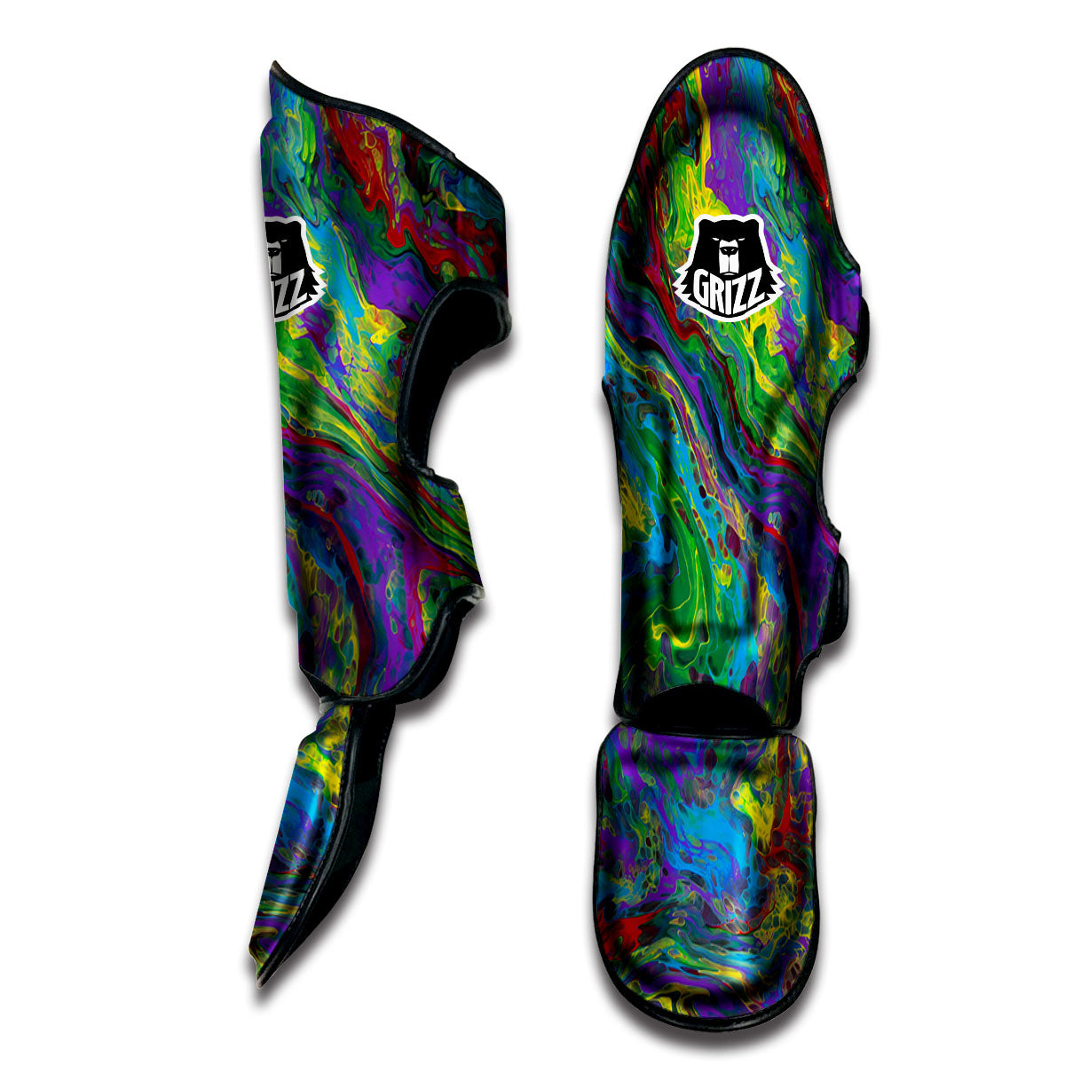 Psychedelic Abstract Print Muay Thai Shin Guards-grizzshop