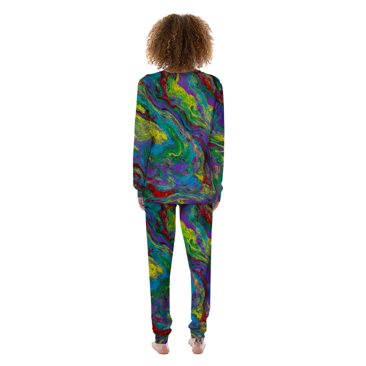Psychedelic Abstract Print Women's Pajamas-grizzshop