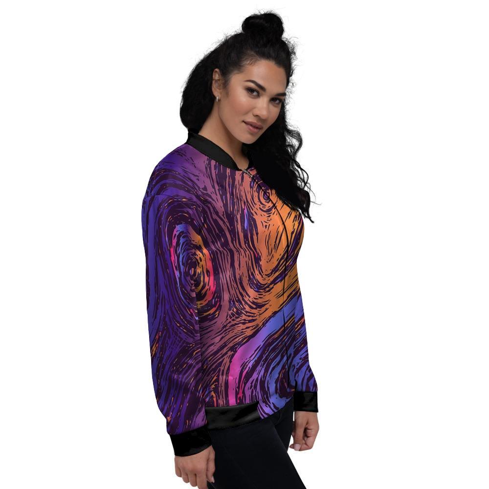 Psychedelic Abstract Women's Bomber Jacket-grizzshop