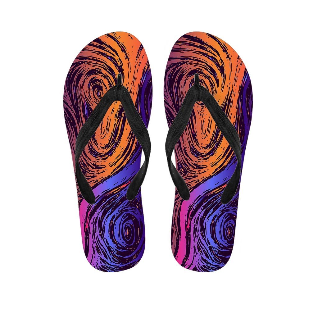 Psychedelic Abstract Women's Flip Flops-grizzshop
