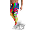 Psychedelic And Gradient Sky Rainbow Print Men's Leggings-grizzshop