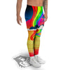 Psychedelic And Gradient Sky Rainbow Print Men's Leggings-grizzshop