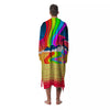 Psychedelic And Gradient Sky Rainbow Print Men's Robe-grizzshop