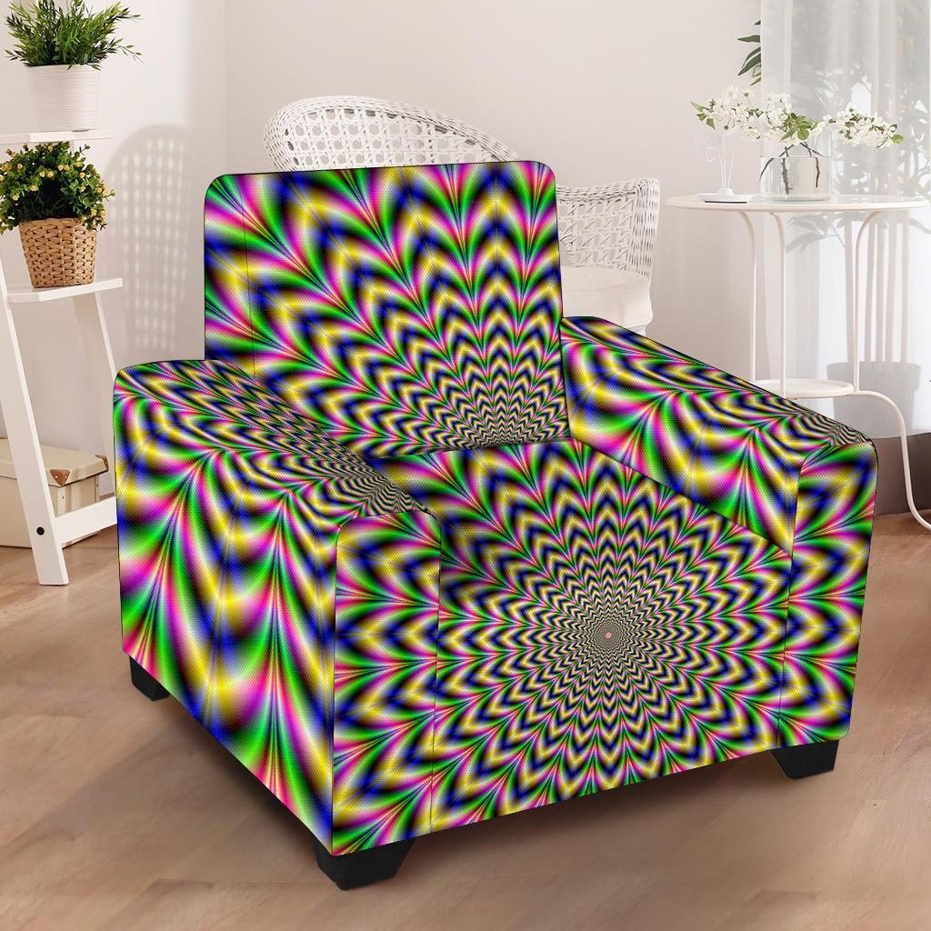 Psychedelic Blue Optical illusion Armchair Cover-grizzshop