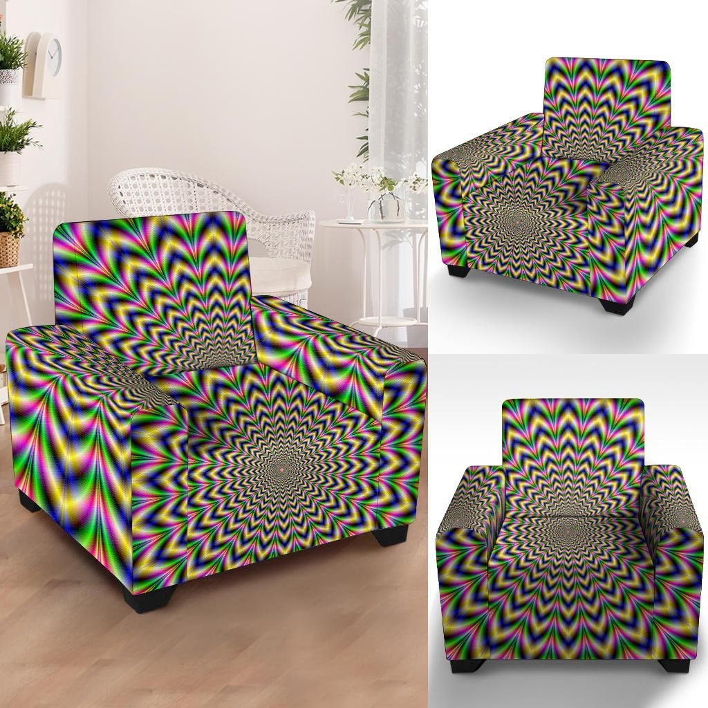 Psychedelic Blue Optical illusion Armchair Cover-grizzshop