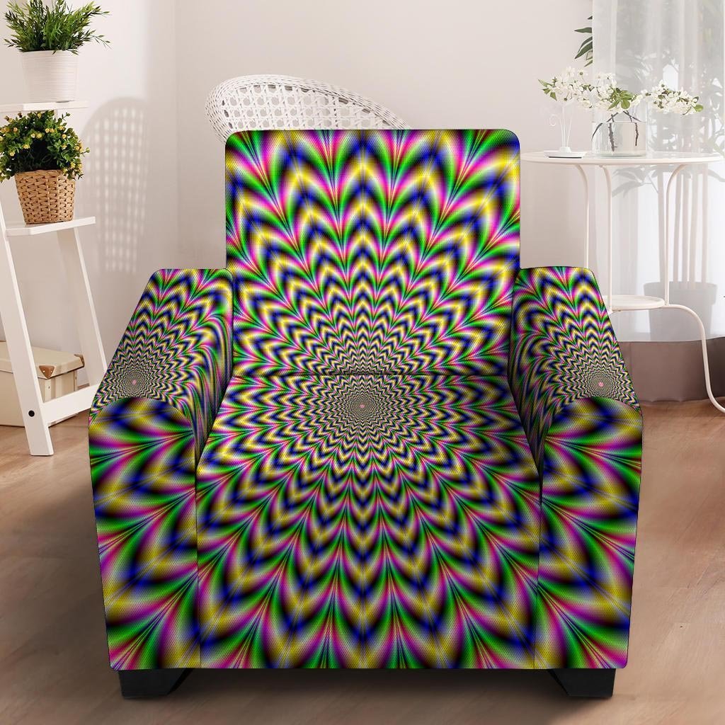 Psychedelic Blue Optical illusion Armchair Cover-grizzshop