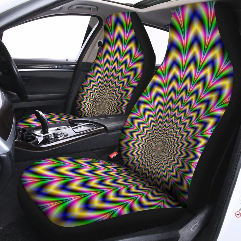 Psychedelic Blue Optical illusion Car Seat Covers-grizzshop