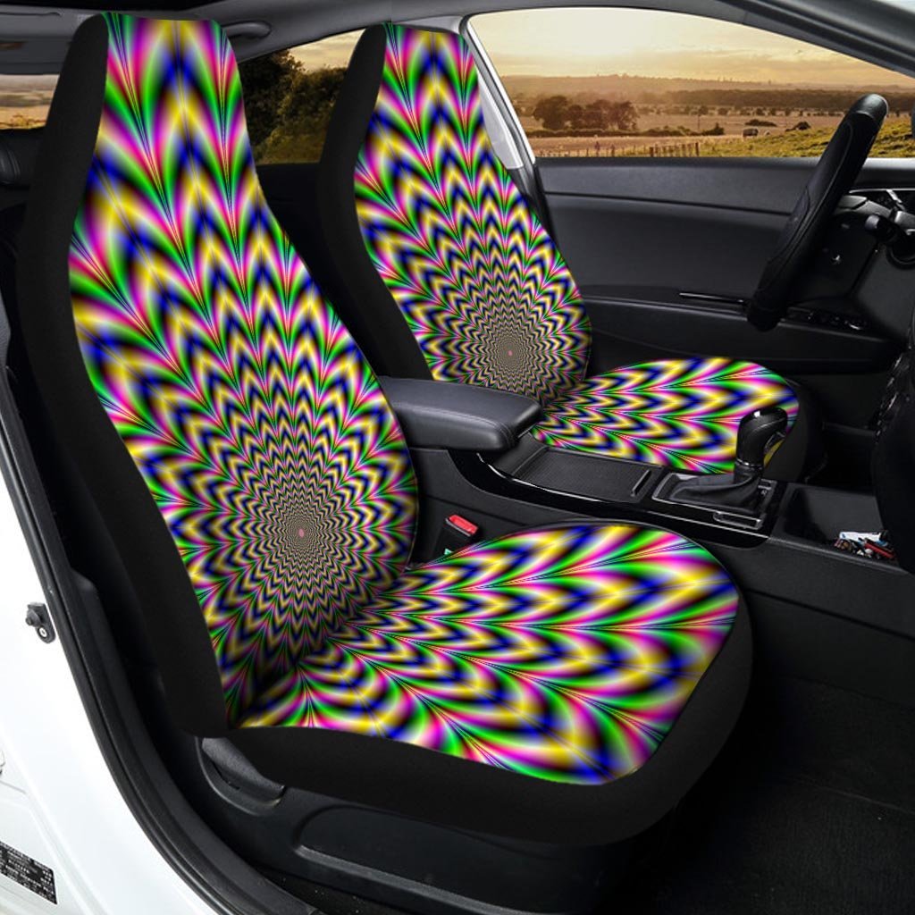 Psychedelic Blue Optical illusion Car Seat Covers-grizzshop