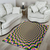 Psychedelic Blue Optical illusion Floor Mat-grizzshop