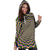 Psychedelic Blue Optical illusion Hoodie Dress-grizzshop