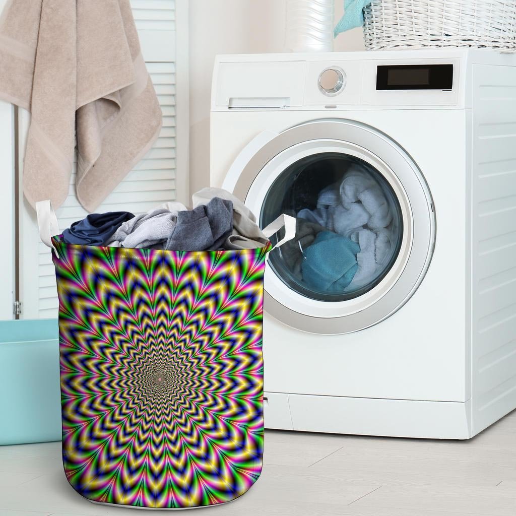 Psychedelic Blue Optical illusion Laundry Basket-grizzshop