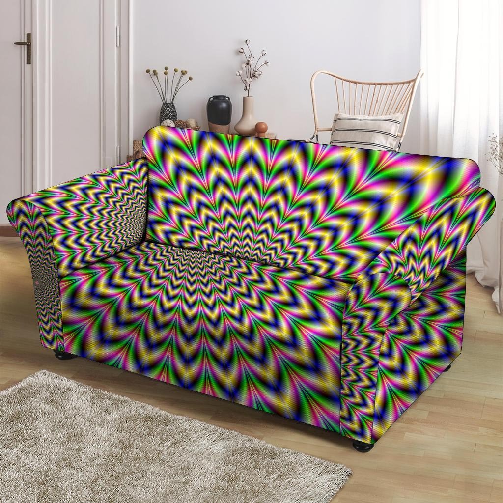 Psychedelic Blue Optical illusion Loveseat Cover-grizzshop