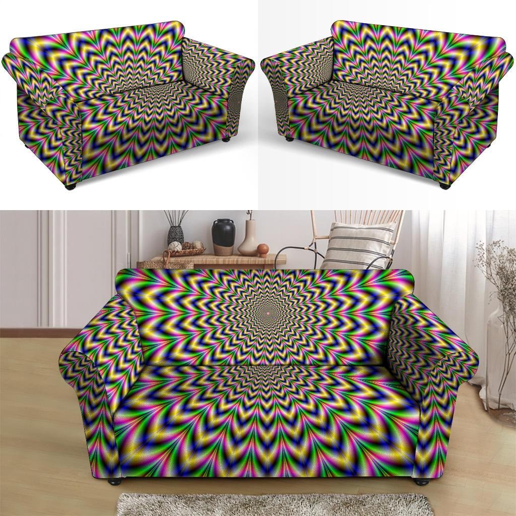 Psychedelic Blue Optical illusion Loveseat Cover-grizzshop