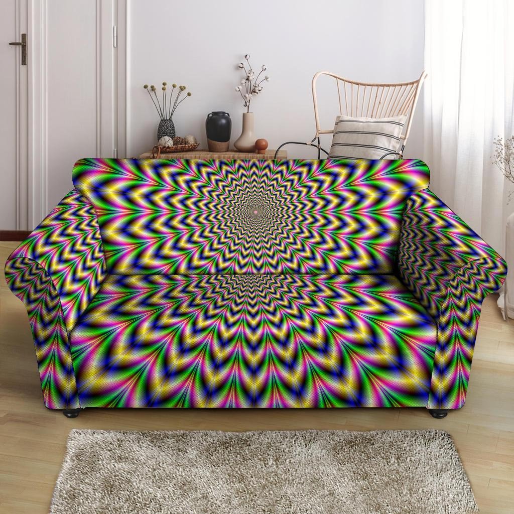 Psychedelic Blue Optical illusion Loveseat Cover-grizzshop