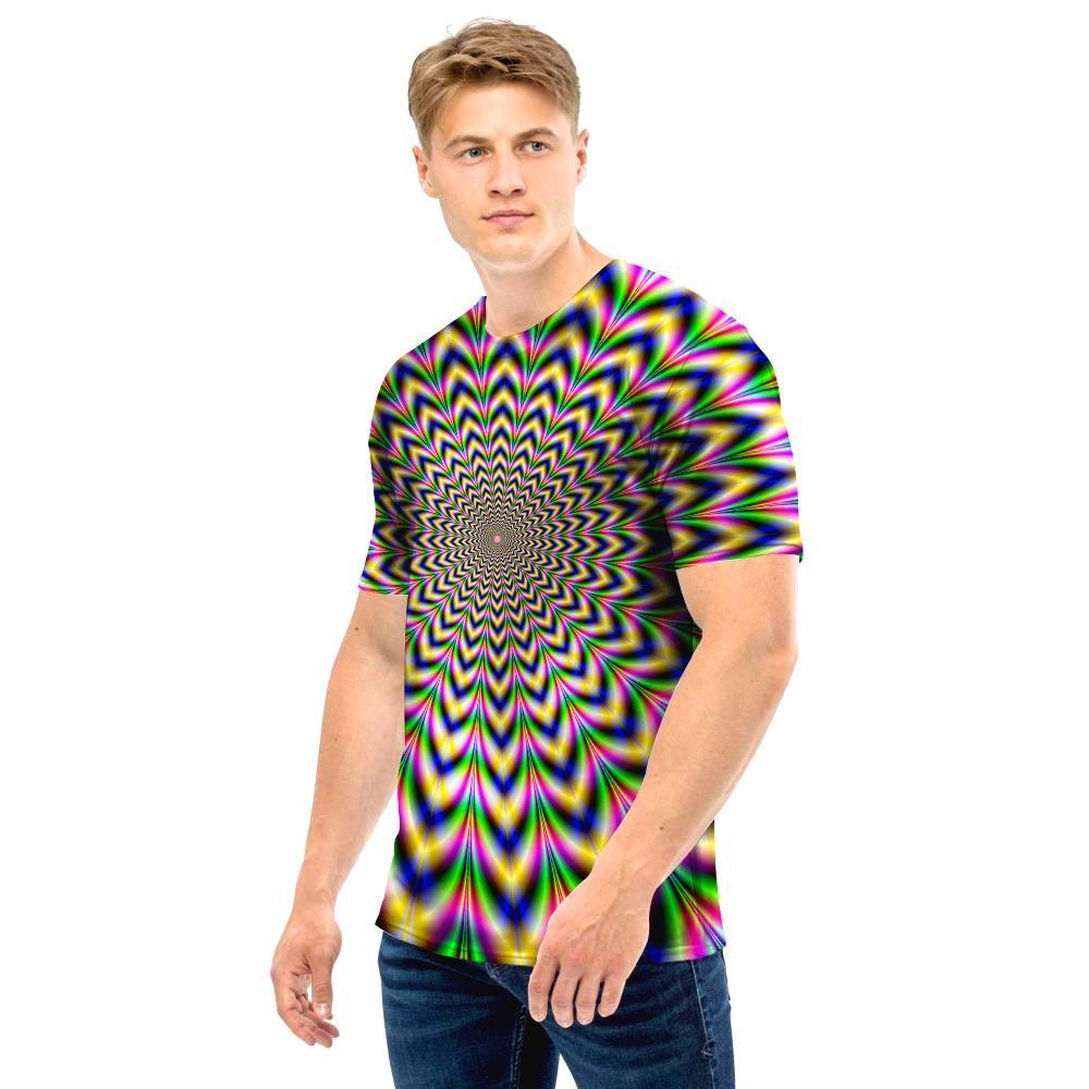 Psychedelic Blue Optical illusion Men T Shirt-grizzshop