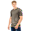 Psychedelic Blue Optical illusion Men T Shirt-grizzshop