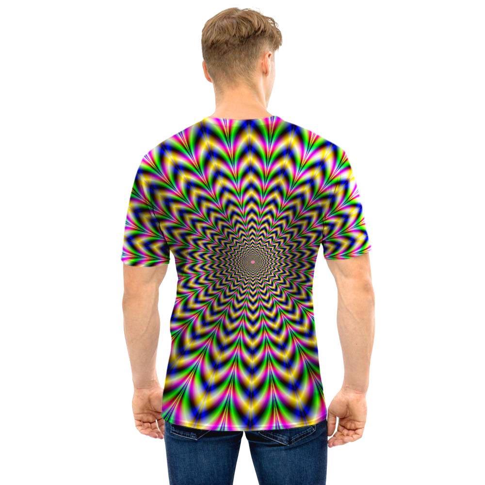 Psychedelic Blue Optical illusion Men T Shirt-grizzshop