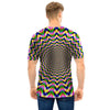 Psychedelic Blue Optical illusion Men T Shirt-grizzshop