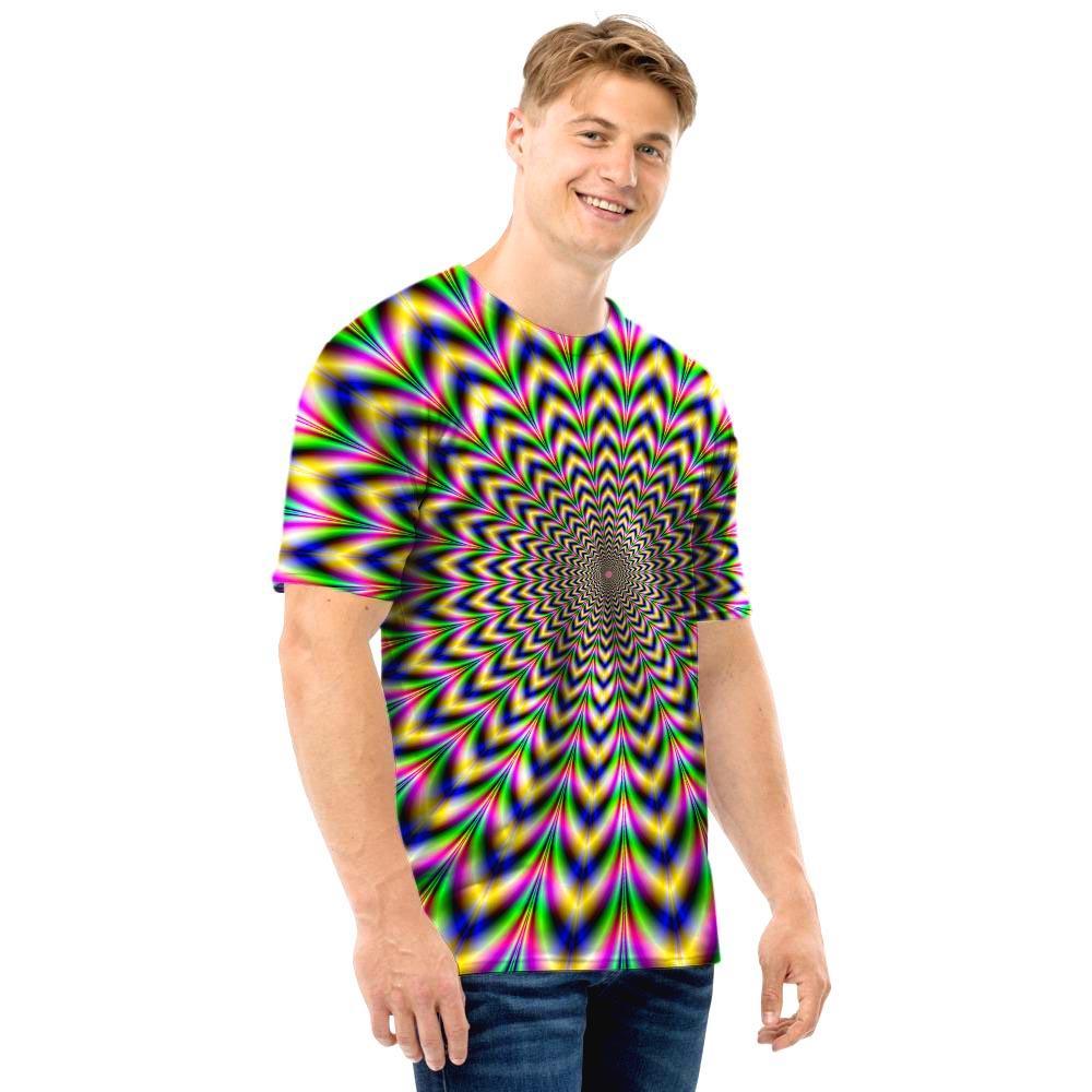 Psychedelic Blue Optical illusion Men T Shirt-grizzshop