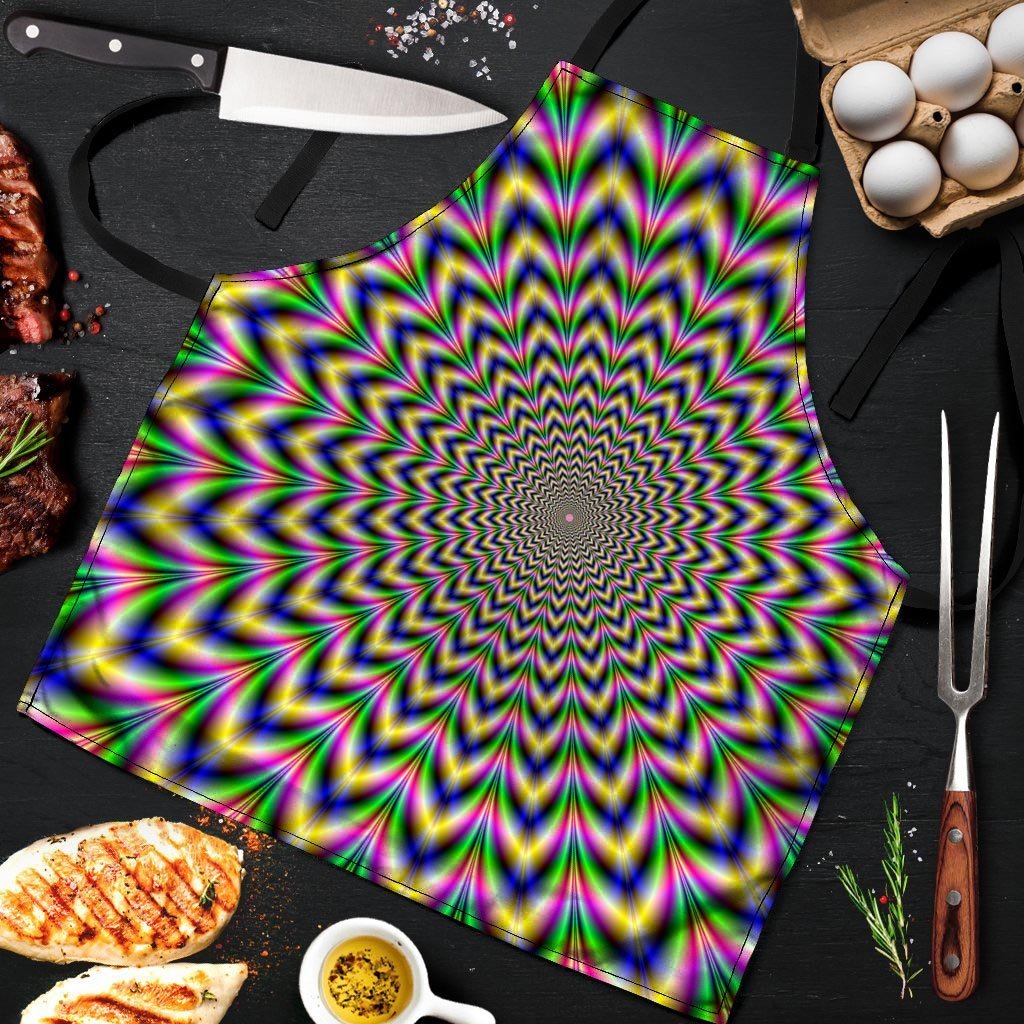 Psychedelic Blue Optical illusion Men's Apron-grizzshop