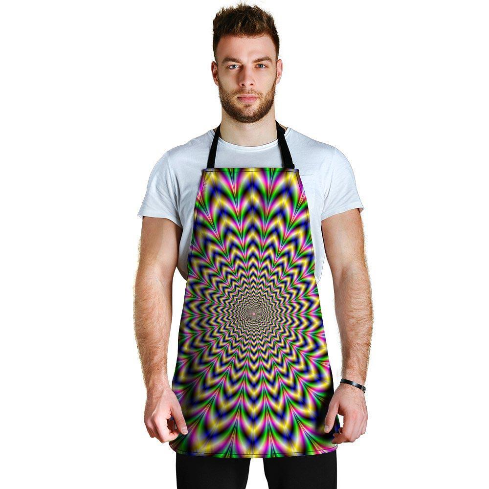 Psychedelic Blue Optical illusion Men's Apron-grizzshop