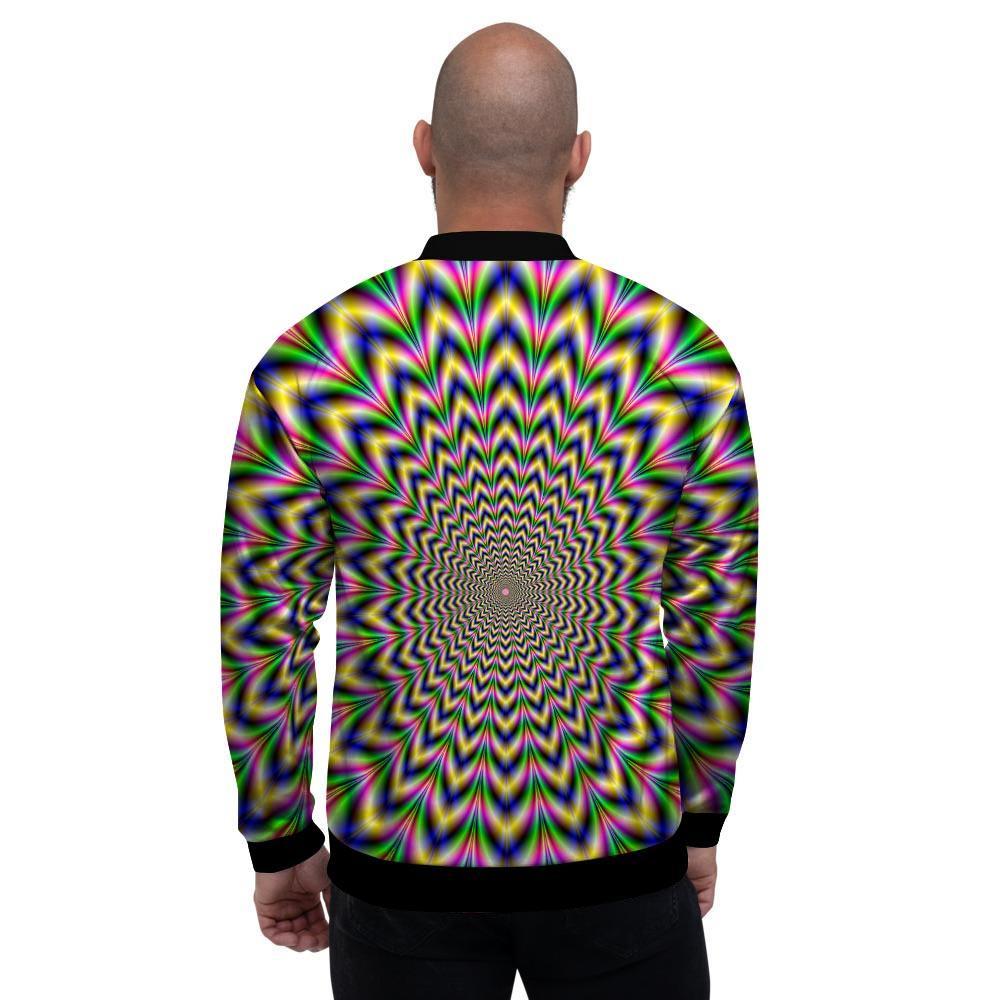 Psychedelic Blue Optical illusion Men's Bomber Jacket-grizzshop