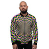 Psychedelic Blue Optical illusion Men's Bomber Jacket-grizzshop