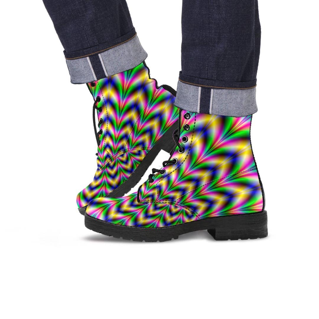 Psychedelic Blue Optical illusion Men's Boots-grizzshop