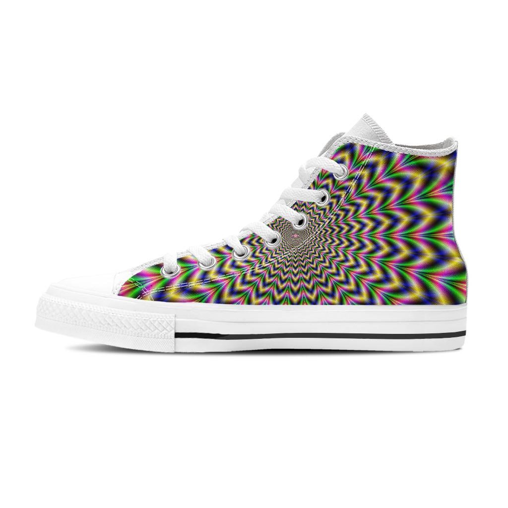 Psychedelic Blue Optical illusion Men's High Top Shoes-grizzshop