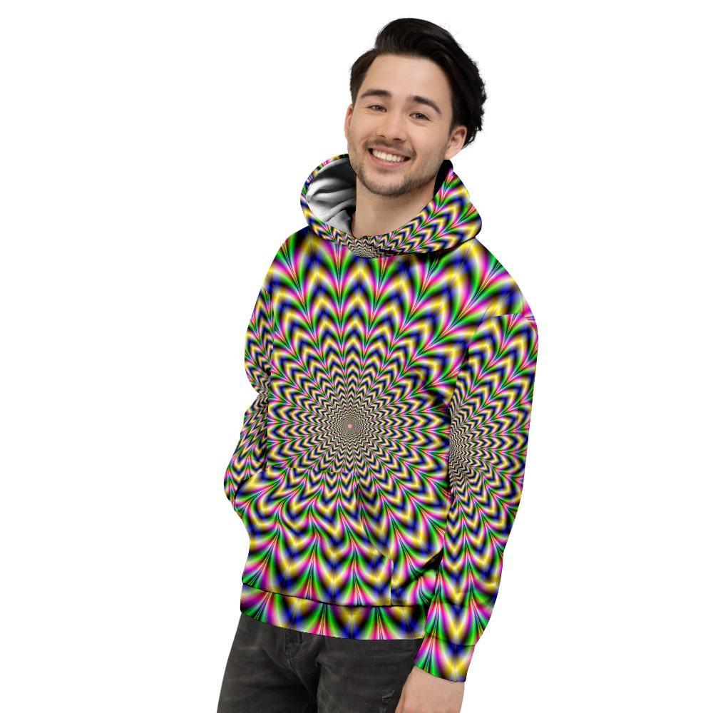 Psychedelic Blue Optical illusion Men's Hoodie-grizzshop