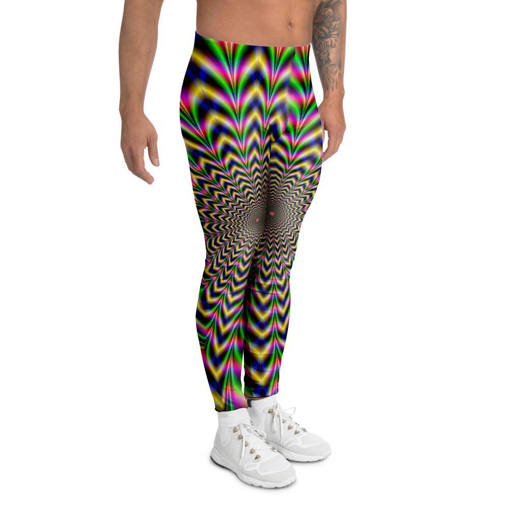 Psychedelic Blue Optical illusion Men's Leggings-grizzshop