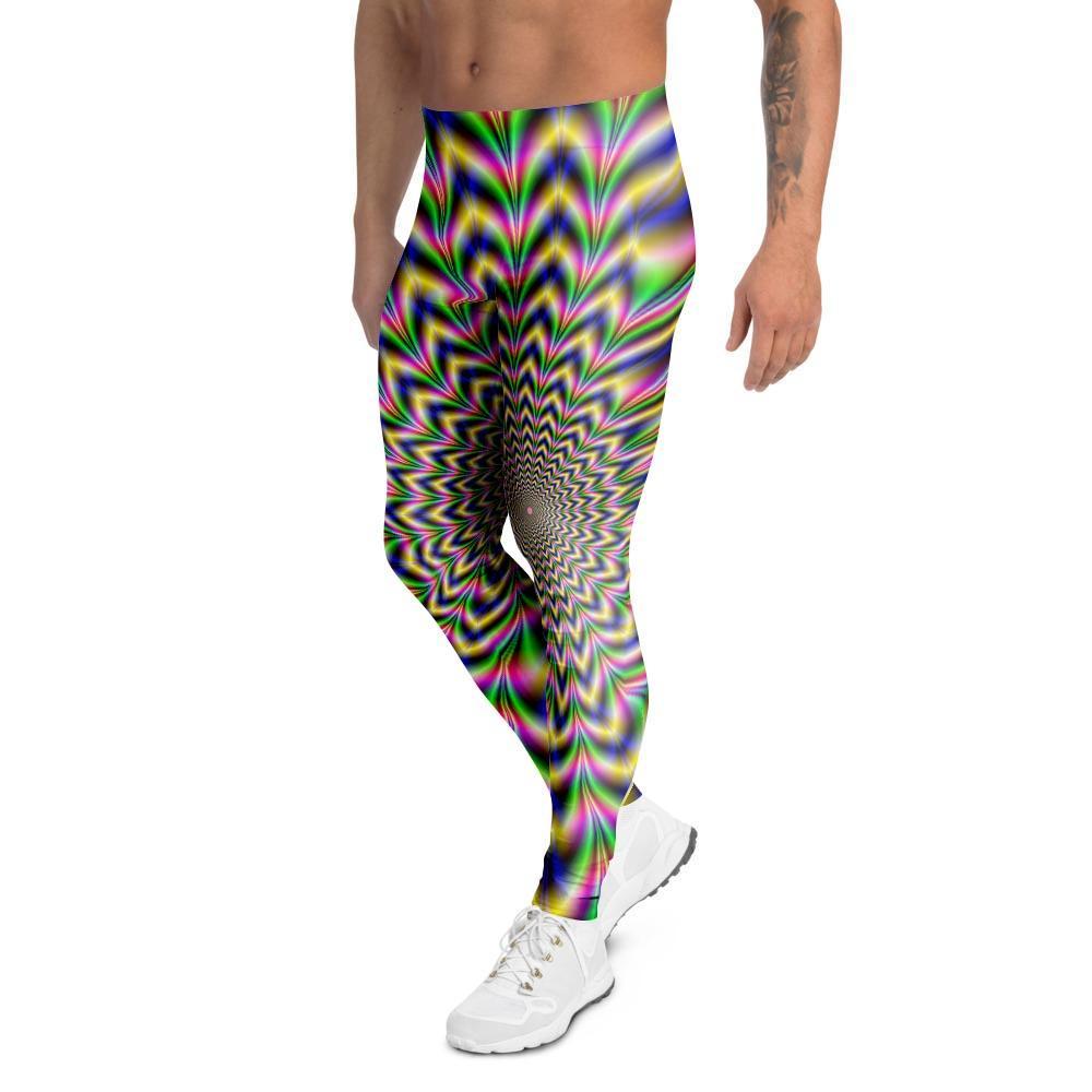 Psychedelic Blue Optical illusion Men's Leggings-grizzshop