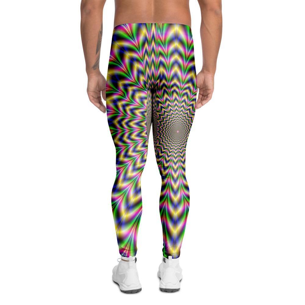 Psychedelic Blue Optical illusion Men's Leggings-grizzshop