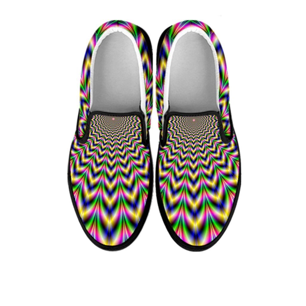 Psychedelic Blue Optical illusion Men's Slip On Sneakers-grizzshop