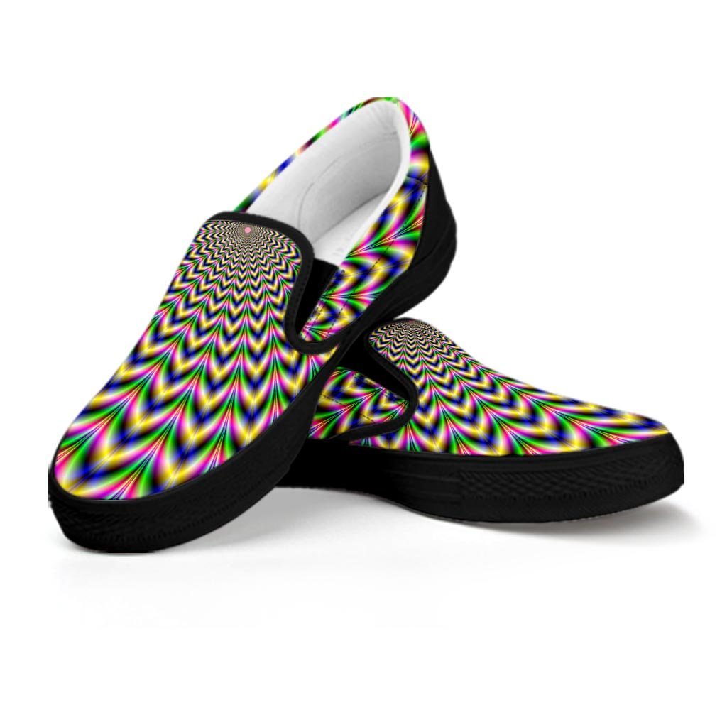 Psychedelic Blue Optical illusion Men's Slip On Sneakers-grizzshop