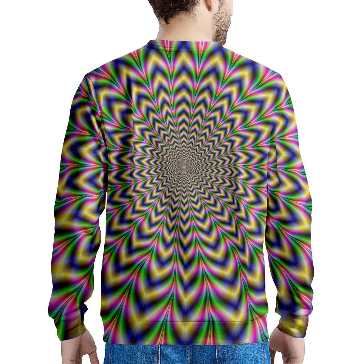 Psychedelic Blue Optical illusion Men's Sweatshirt-grizzshop