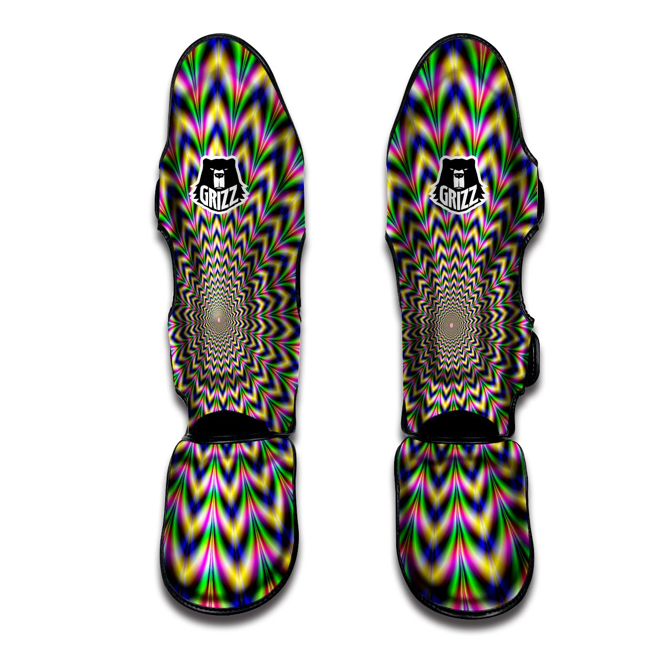 Psychedelic Blue Optical illusion Muay Thai Shin Guard-grizzshop