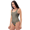 Psychedelic Blue Optical illusion One Piece Swimsuite-grizzshop