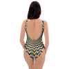 Psychedelic Blue Optical illusion One Piece Swimsuite-grizzshop