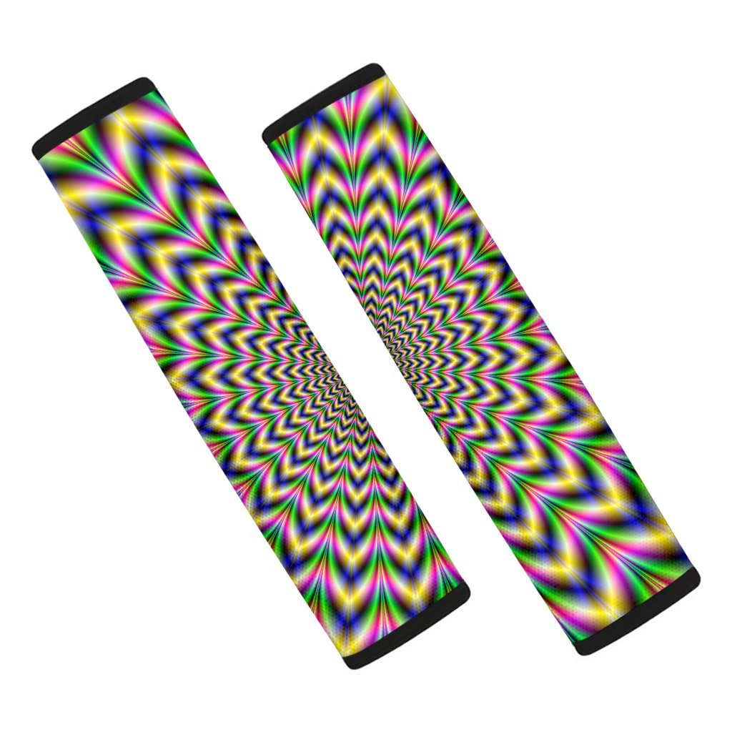 Psychedelic Blue Optical illusion Seat Belt Cover-grizzshop