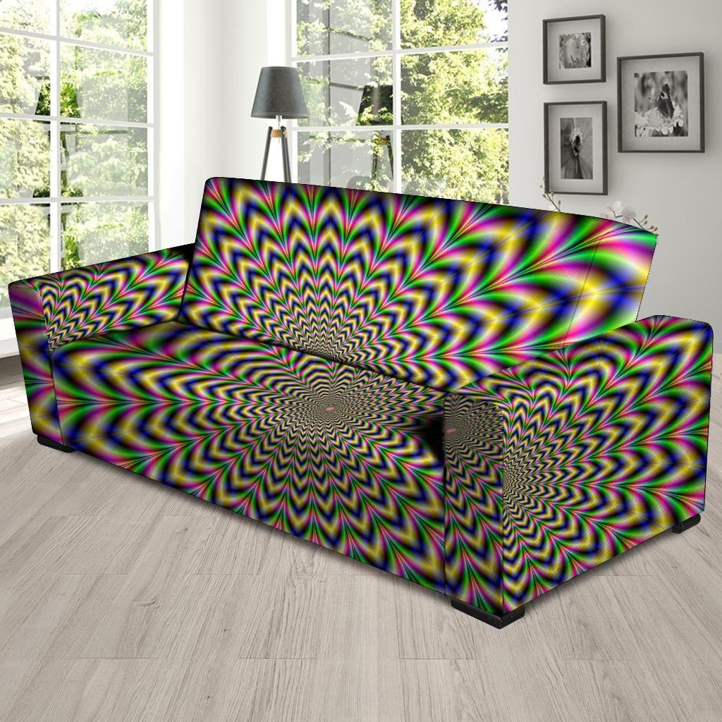 Psychedelic Blue Optical illusion Sofa Cover-grizzshop