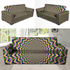 Psychedelic Blue Optical illusion Sofa Cover-grizzshop