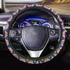 Psychedelic Blue Optical illusion Steering Wheel Cover-grizzshop