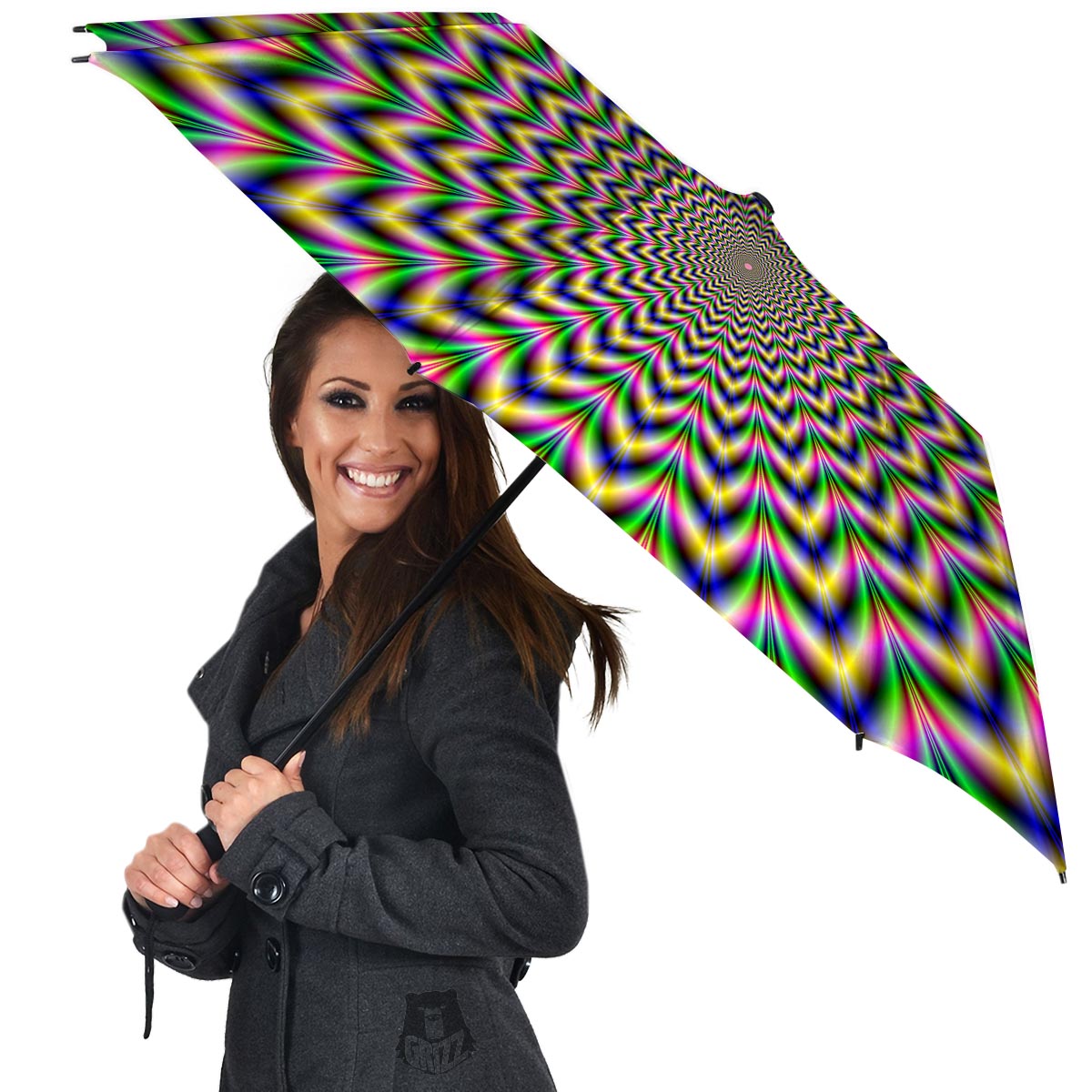 Psychedelic Blue Optical illusion Umbrella-grizzshop