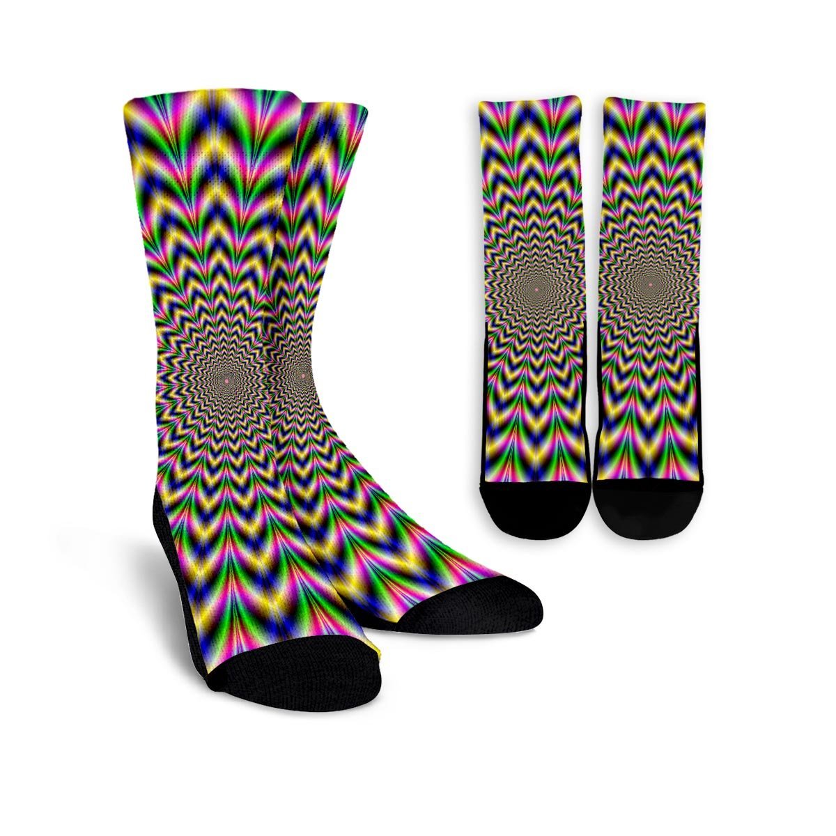 Psychedelic Blue Optical illusion Unisex Socks-grizzshop