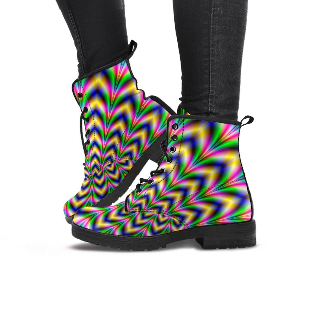 Psychedelic Blue Optical illusion Women's Boots-grizzshop